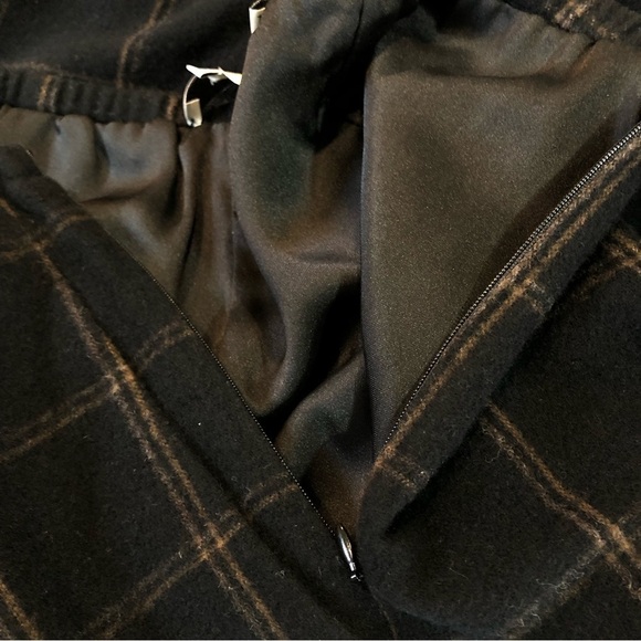 Vince Flannel Plaid Wide Leg Pants black brown wool cashmere blend super soft 16 - Picture 8 of 12